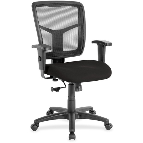 Lorell Mid-Back Chair,Fab.Seat,25-1/4"x23-1/2"x40-1/2",PerfectionBK