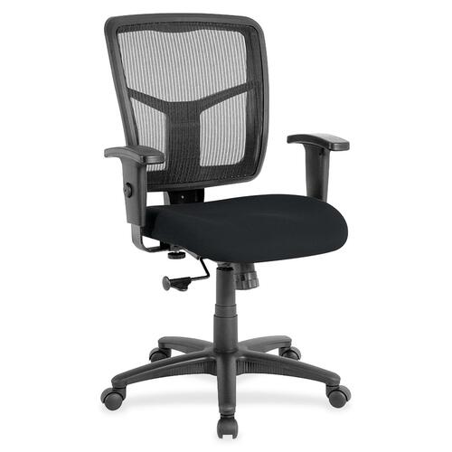 Lorell Mid-Back Chair,Fabric Seat,25-1/4"x23-1/2"x40-1/2",Ebony
