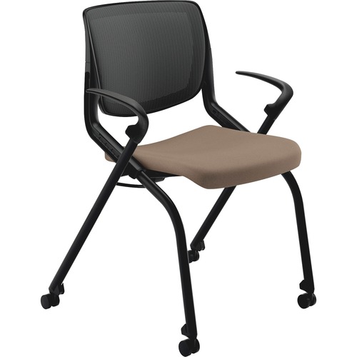 Polyester Plastic Portable Office Writing Pad Chair, Black