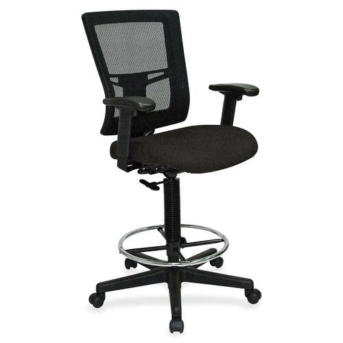 Lorell Drafting Stool,Fabric Seat,27"x25"x15",Perfection Black