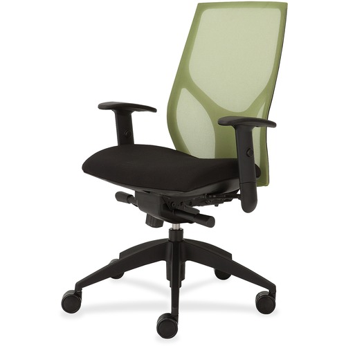 9to5 Seating Task Chair,Knee Tilt,Adj T-Arm,25"x26"x39-1/2"-46-1/2",GN/ON