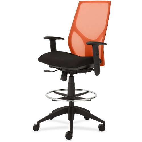 9to5 Seating Midbk Stool,Synchro,Hgt-adj T-Arms,25"x26"x45-55-1/2",OE/ON