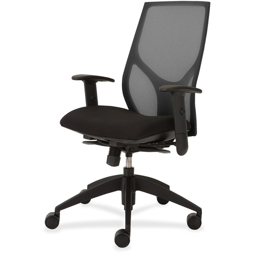 9to5 Seating Task Chair,Full Synchro,Hgt-adj T-Arms,25"x26"x39"-46",BK/ON
