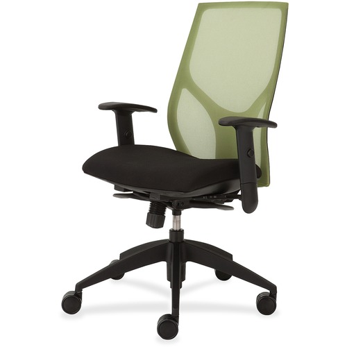 9to5 Seating Task Chair,Full Synchro,Hgt-adj T-Arms,25"x26"x39"-46",GN/ON