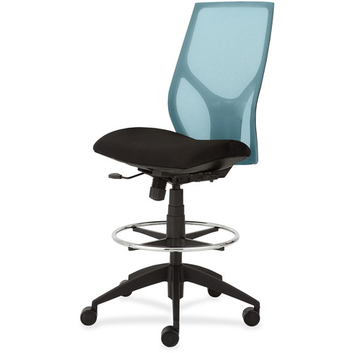 9to5 Seating Midback Stool,Synchro,Armless,25"x26"x45"-55-1/2",AA/ON