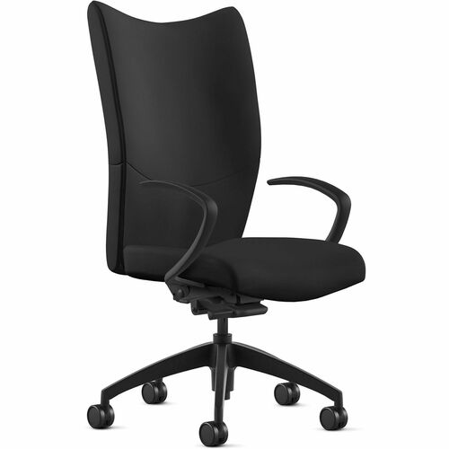9to5 Seating Chair,HighBack,w/Arms,SynchroTilt,Leather,25"x26"x49",BK