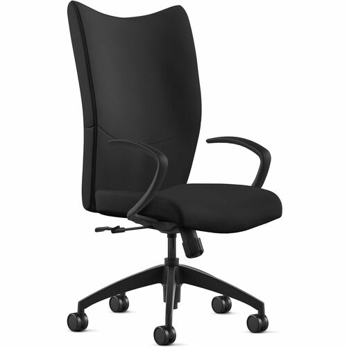 9to5 Seating Chair,HighBack,w/Arms,SwivelTilt,Leather,25"x26"x49",BK