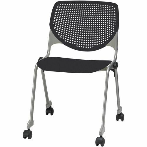 KFI Seating Chair,No Arms,w/Casters,21-1/2"x21-1/4"x31",SR Frame/BK