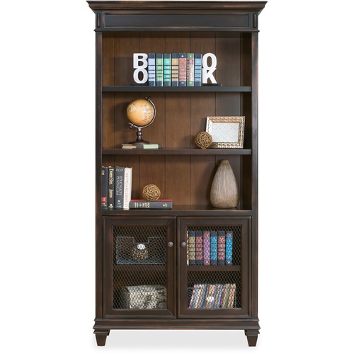 Martin Furniture Bookcase,LowerDoor,5 Shelves,40"x14"x78",Vintage BK