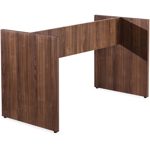 Lorell 2-Leg Table Base, Walnut