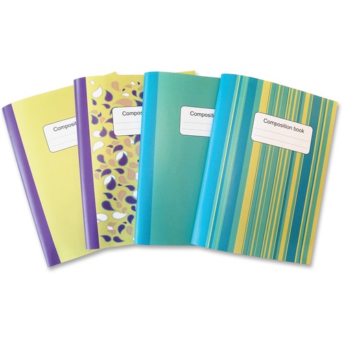 Sparco Composition Book, 80 Sheets, 7-1/2"x9-3/4", 4/PK, Multi