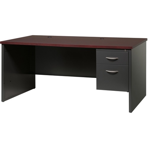 Lorell Right Pedestal Desk, 30"x66", CH/MH