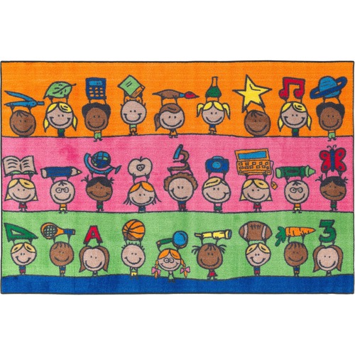 Flagship Carpets, Inc. Fun At School Rug, 5'x8', Multi
