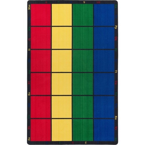 Flagship Carpets, Inc. Learning Grid Rug, 10'9"x13'2", Multi