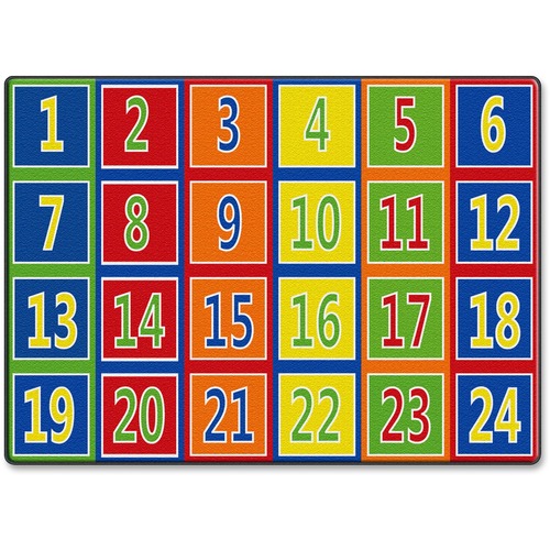 Flagship Carpets, Inc. Numbered Row Rug, 123's, 6'x8'4, Multi