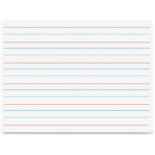 Flipside Products Dry-Erase Board, Ruled, 9"x12", Red/Blue