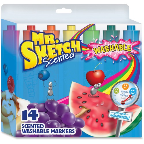 Newell Brands Markers, Scented, Washable, Chisel Tip, 14/ST, AST