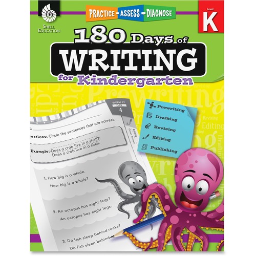 Shell Education Teacher Created Materials 180 Days Workbook, Writing, Grade K