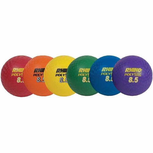 Champion Sports Poly Playground Ball Set, 8.5" D, 6/ST, Ast
