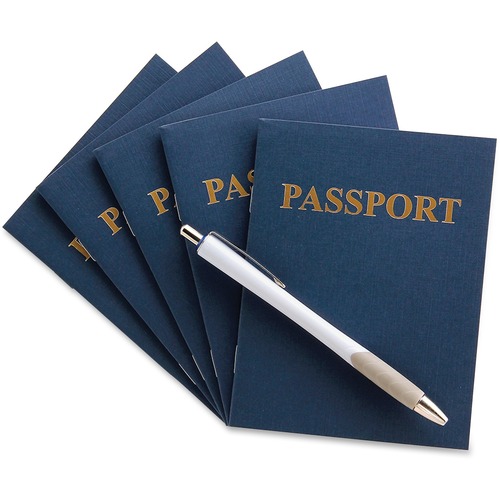 Hygloss Products, Inc. Students Passport Book, 4-1/4"x5-1/2", 12/PK, Navy
