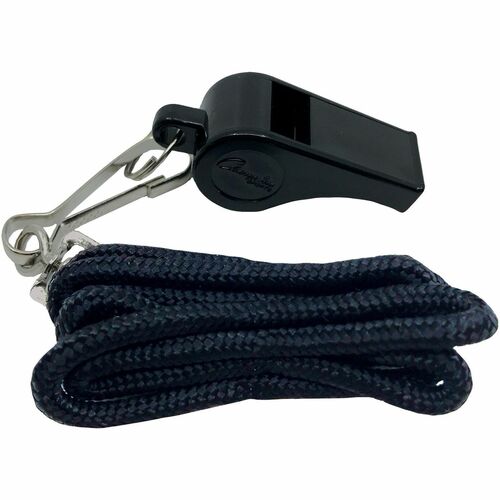 Champion Sports Whistle/Lanyard, 1 DZ, Black