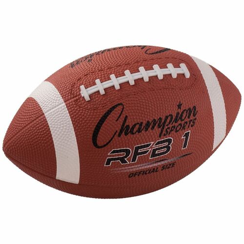 Champion Sports Official Size Rubber Football, 2-Ply Butyl Bladder, Brown