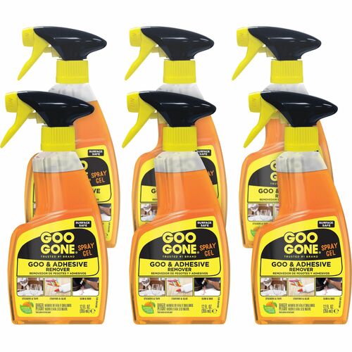 Goo Gone Spray Gel - Gel - 12 oz (0.75 lb) - Bottle - 6 / Carton - Orange WMN2096CT