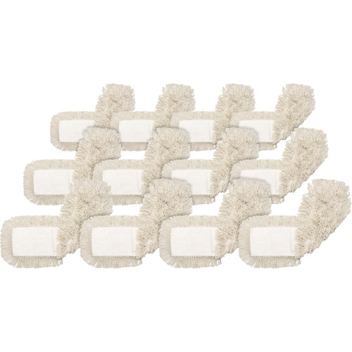 Genuine Joe Dust Mop Refill, Cotton, Launderable, 18"x5", 12/CT, Natural