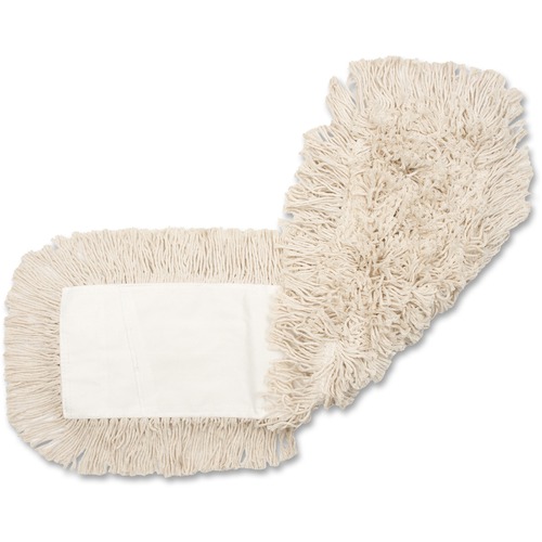 Genuine Joe Dust Mop Refill, Cotton, Launderable, 18"x5", Natural