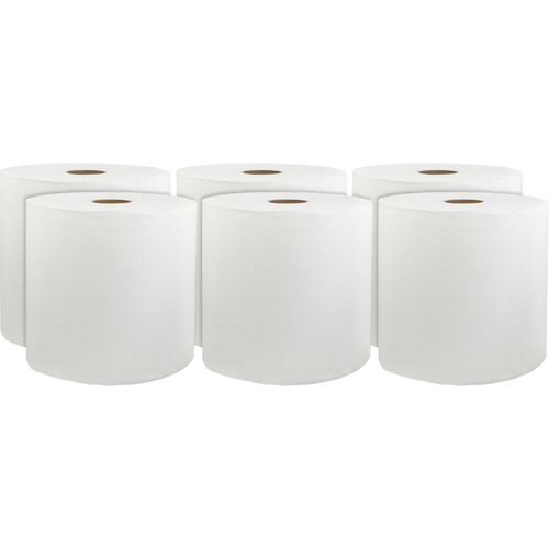 Solaris Paper, Inc. Roll Towel, Hardwound, 1-Ply, 8"Wx800'L, 6/CT, White