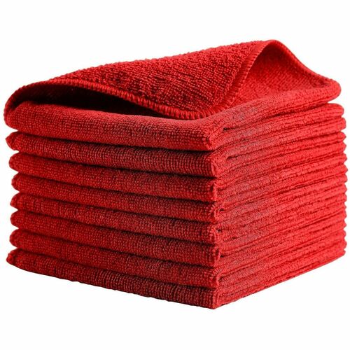 Rubbermaid Commercial Products Cleaning Cloth, Microfiber, Bulk, 16"x16", 24/BG, Red