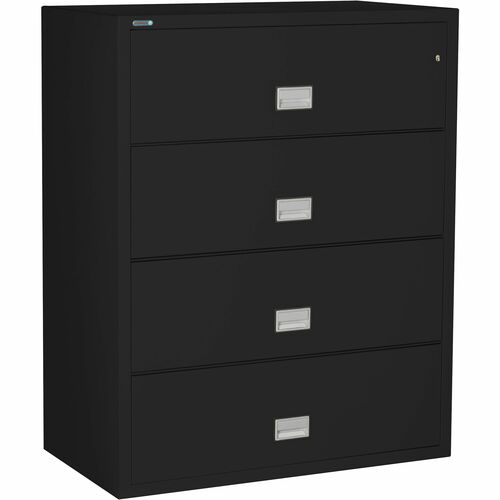 Phoenix Safe Intl. Lateral File,4 Drawers,44"x23.63"x54.7",BK