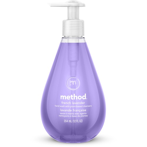 Method Products Handwash, Gel, French Lavender, 12oz Pump Bottle, 6/CT, PE