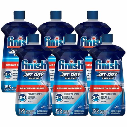 Reckitt Benckiser Liquid Rinse Agent, Jet Dry, Original, 16oz, 6/CT, Blue
