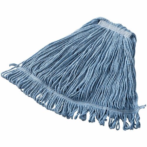 Rubbermaid Commercial Products Super Stitch Blend Mop, 1" Headband, Large, 6/CT, Blue