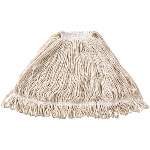 Rubbermaid Commercial Products Super Stitch Blend Mop, 1" Headband, Large, 6/CT, White