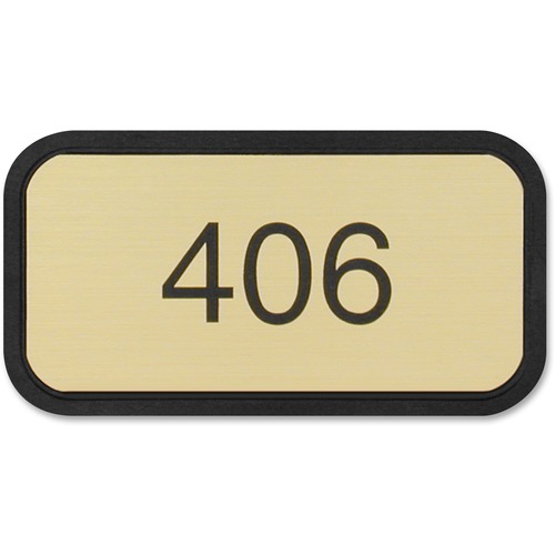Shachihata Inc Designer Wall/Door Sign, 2"x4", Black Frame