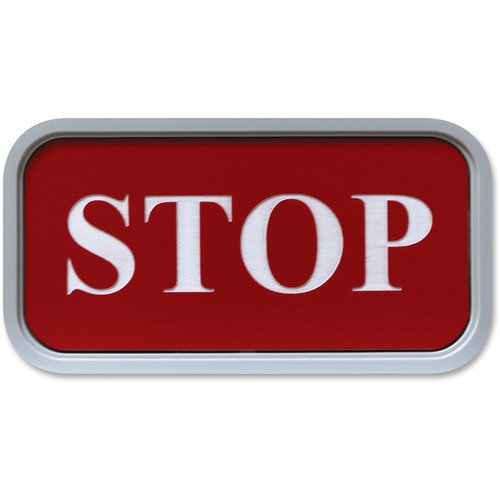 Shachihata Inc Designer Wall/Door Sign, 2"x4", Gray Frame