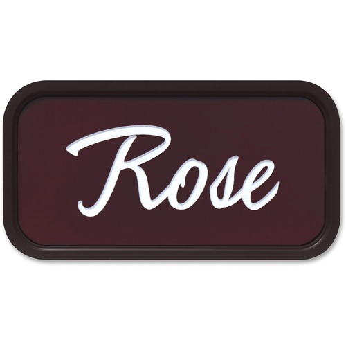 Shachihata Inc Designer Wall/Door Sign, 2"x4", Brown Frame
