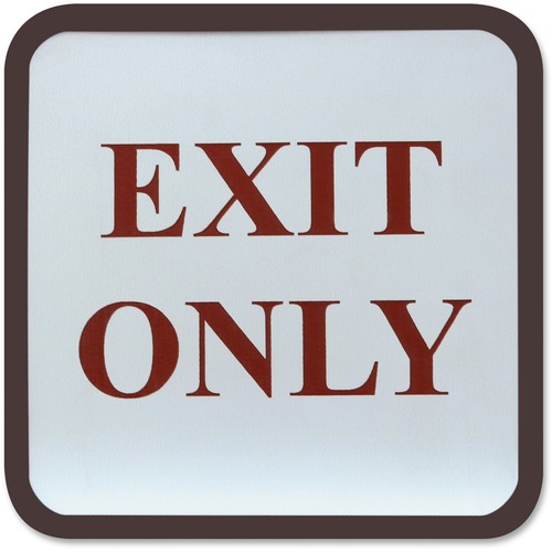 Shachihata Inc Designer Wall/Door Sign, 4"x4", Brown Frame