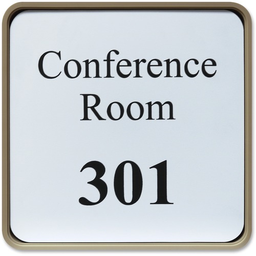 Shachihata Inc Designer Wall/Door Sign, 6"x6", Almond Frame