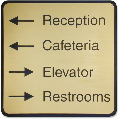 Shachihata Inc Designer Wall/Door Sign, 8"x8", Black Frame