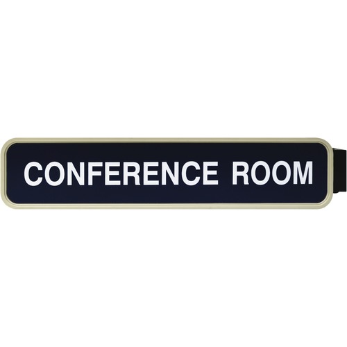 Shachihata Inc Double-Sided Corridor Sign, 2"x10", Almond Frame