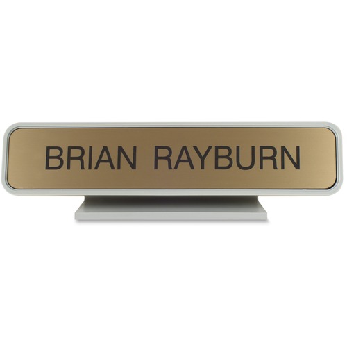 Shachihata Inc Designer Desk Sign, 2"x10", Gray Frame