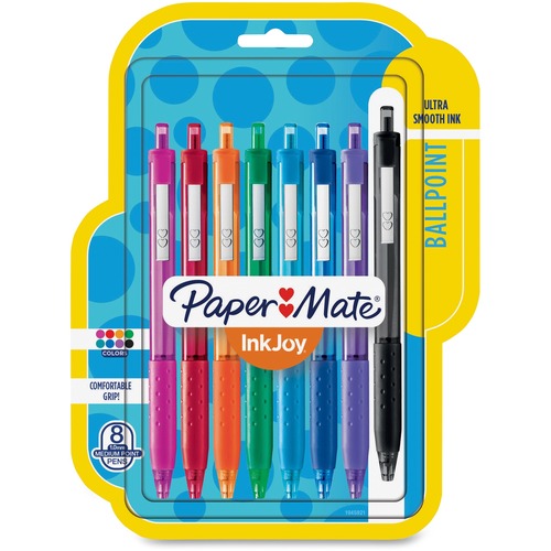 Paper Mate InkJoy 300rt Retractable Ballpoint Pens, Medium Point, Black/Red/Blue Ink, 8 Pack (1945918)