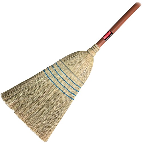 Rubbermaid Commercial Products Warehouse Corn Broom, 1-1/8" Dia, 12" Wide, 12/CT, Blue