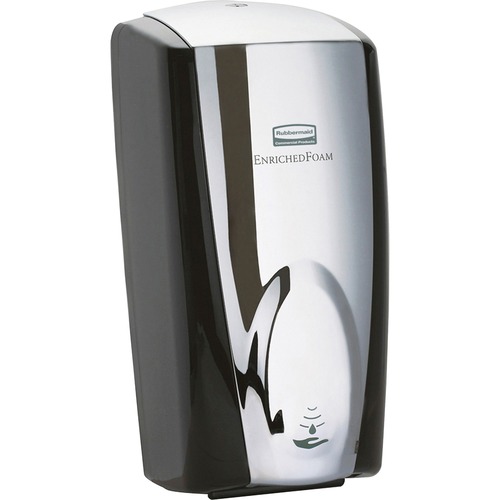 Rubbermaid Commercial Products Touchless Foam Soap Dispenser, 10/CT, Black/Chrome
