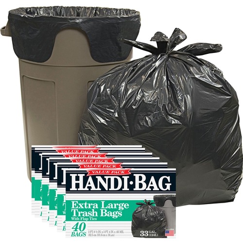 Heritage Accufit RePrime Trash Bags - 23 Gallon - Black - Resin - 300/Carton