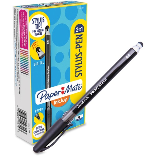 Paper Mate Stylus Ballpoint Pen, 1.0mm, 1 DZ, Black