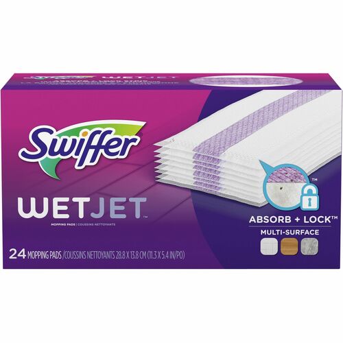 Procter & Gamble Commercial Mopping Pad Refills, f/Swiffer Wet Jet, 10", 96/CT, White